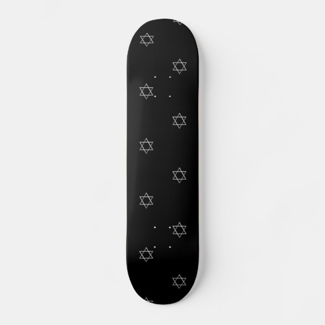3-D Look Silver Star of David Skateboard (Front)