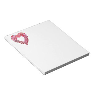 "3-D" Red and Pink Hearts Notepad