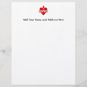 "3-D" Sacred Heart of Jesus Custom Letterhead