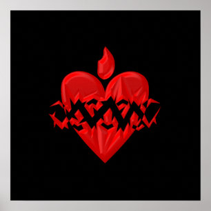 "3-D" Sacred Heart of Jesus Poster