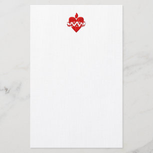 "3-D" Sacred Heart of Jesus Stationery