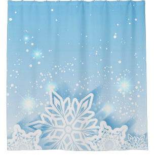3-D Snowflakes Shower Curtain