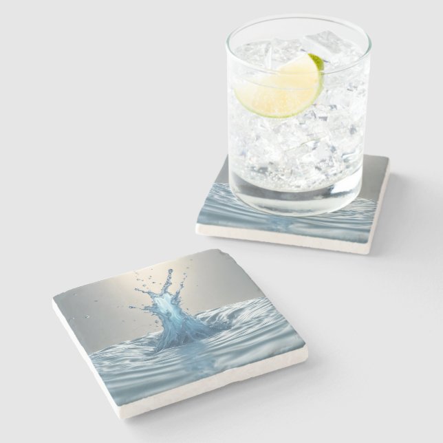 3-D Water Splash Stone Coaster (Side)