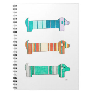 3 Dachshund Colour Study #1 Notebook