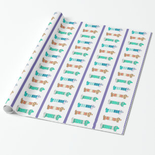 3 Dachshund Colour Study #1 Wrapping Paper