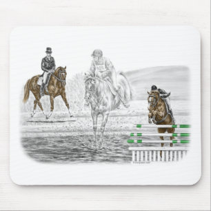 3-Day Eventing Horses Combined Training Mouse Mat