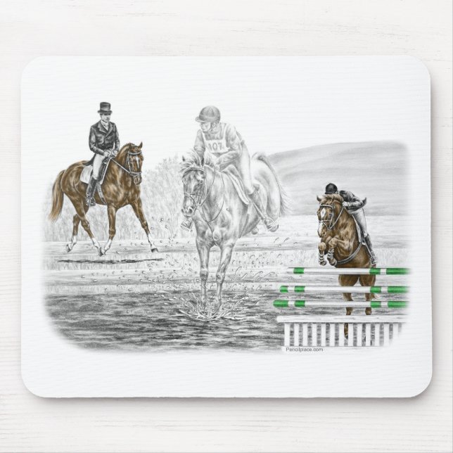 3-Day Eventing Horses Combined Training Mouse Mat (Front)