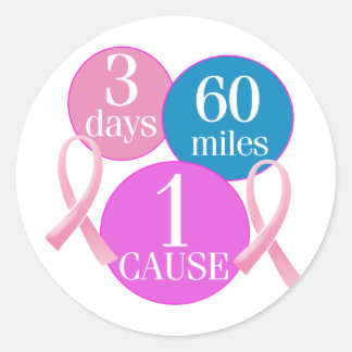 3 Days 60 Miles Classic Round Sticker