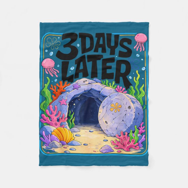3 days later christian resurrection funny easter fleece blanket (Front)