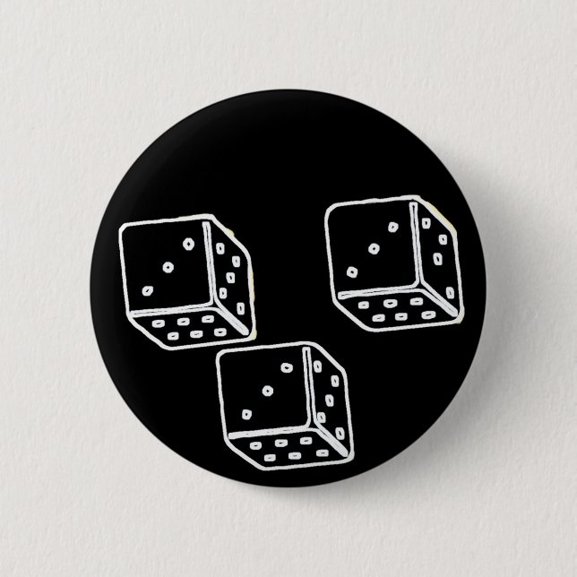 3 DICE 333 Pinback 6 Cm Round Badge (Front)