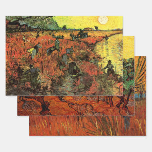 3 Different Scenes with Suns by Vincent van Gogh Wrapping Paper Sheet