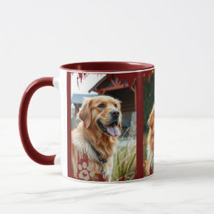 3 Dog Photos Heart Pawprints Gift Mug