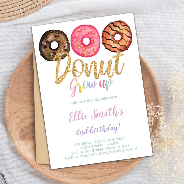 3 Donut Birthday Invitations (3 Donut Birthday Invitations)