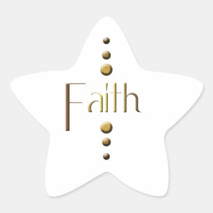 3 Dot Gold Block Faith Star Sticker