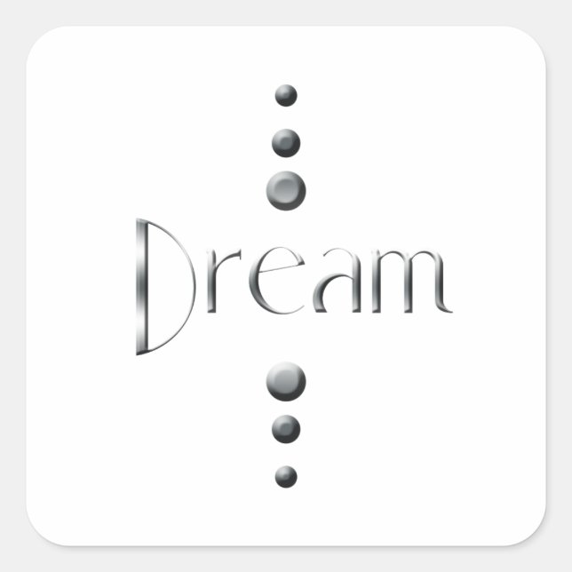 3 Dot Silver Block Dream Square Sticker (Front)