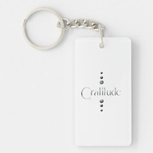 3 Dot Silver Block Gratitude Key Ring