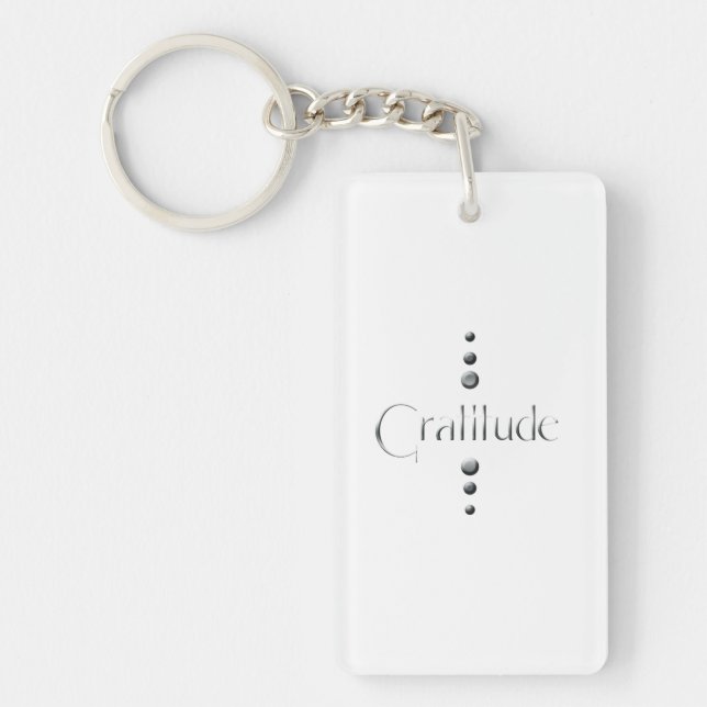 3 Dot Silver Block Gratitude Key Ring (Front)