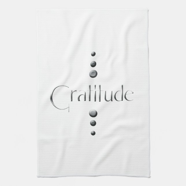 3 Dot Silver Block Gratitude Tea Towel (Vertical)