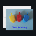 3 Draydels Holiday Card<br><div class="desc">(multiple products selected)a cute tote bag with 3 draydels on a blue background and the words Happy chanukah spelled out in script.</div>