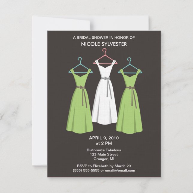 3 Dresses Bridal Shower Invitations (Front)