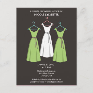 3 Dresses Bridal Shower Invitations