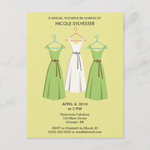 3 Dresses Bridal Shower Invitations - Sand
