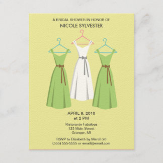 3 Dresses Bridal Shower Invitations - Sand