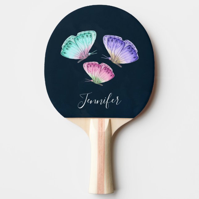 3 Elegant Watercolor Butterflies Ping Pong Paddle (Front)