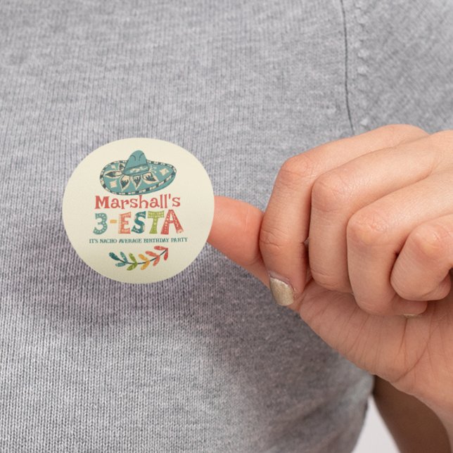 3-Esta Themed Personalised Birthday Classic Round Sticker (Creator Uploaded)