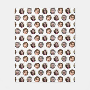 3 Family Members Photo Collage Fleece Blanket