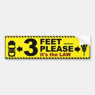 3 feet please bicycle passing safety bumper sticke sticker