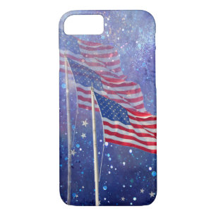 3 Flags with Starry Background Apple iPhone 7 Case