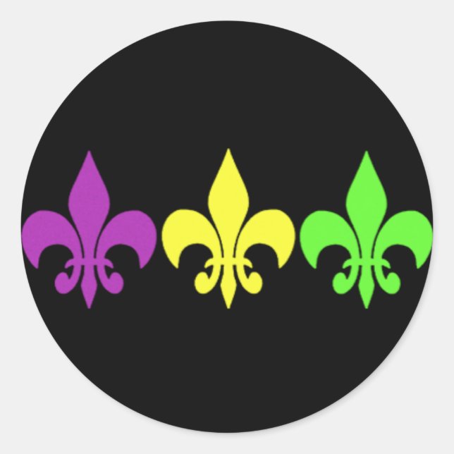 3 Fleur de Lis Classic Round Sticker (Front)