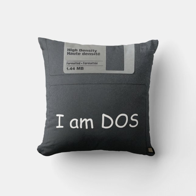 3" floppy computer disc vintage throw pillow (Front)