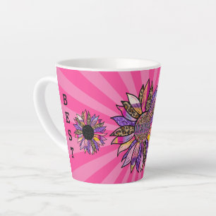 3 Flowers Glitter Customise Mama Latte Mug
