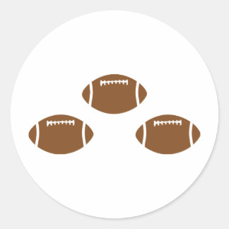 3 footballs classic round sticker