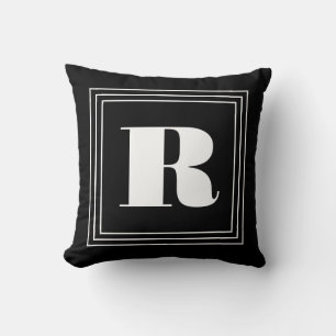 3 Frame Monogram Black & White Cushion