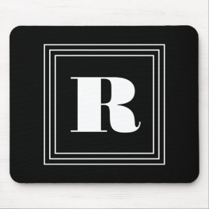 3 Frame Monogram   Black & White Mouse Mat