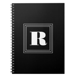 3 Frame Monogram Black & White Notebook