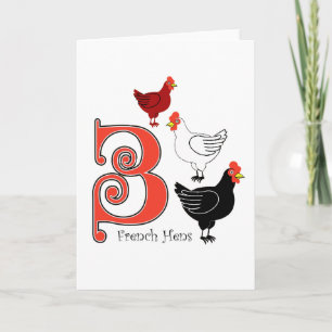 3 French Hens Holiday Card