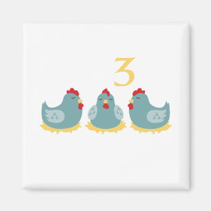 3 French Hens Magnet