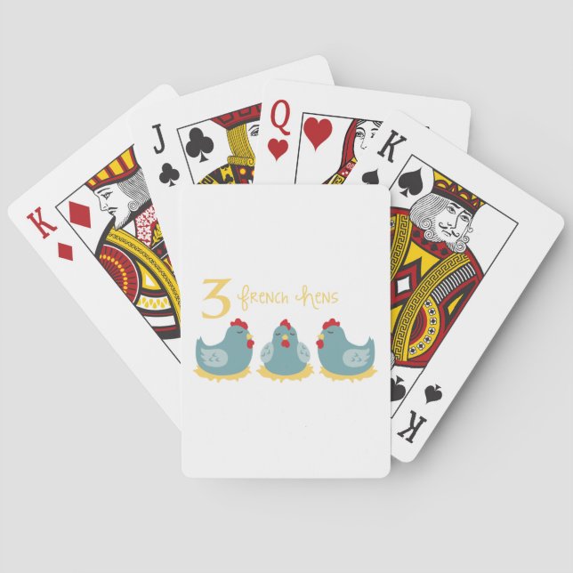 3 French Hens Playing Cards (Back)
