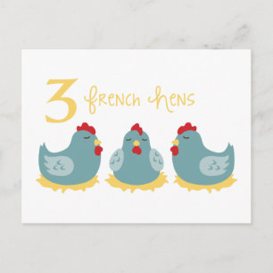 3 French Hens Postcard