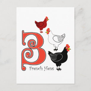 3 French Hens Postcard