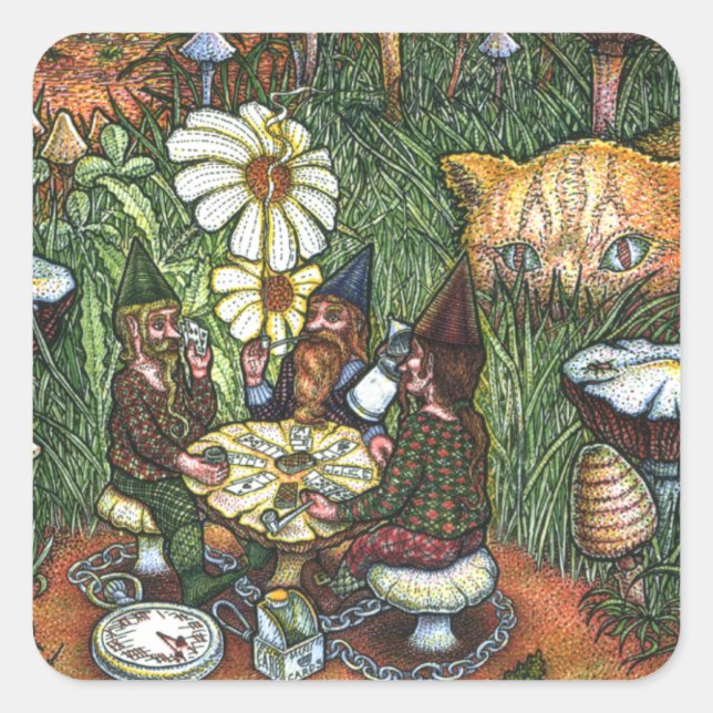 3 Gnomes Square Stickers (Front)