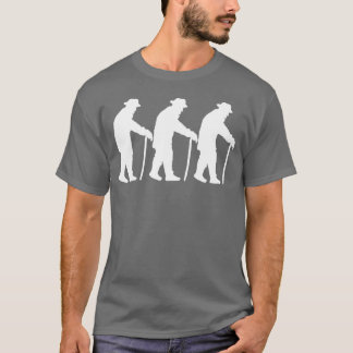 3 Grandpas Slowly Going Silhouettehree Friends fun T-Shirt