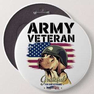 #3 Grateful for our Veterans  6 Cm Round Badge