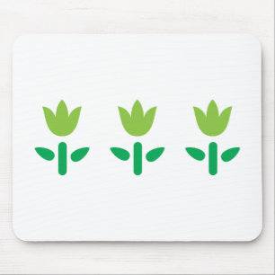 3 Green Flowers Mouse Mat