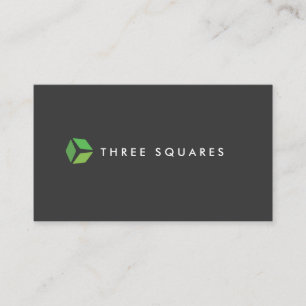 3 Green Squares Logo Business Card