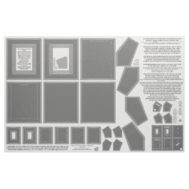 3 Grey Zazzle Fabric photo frame crafts (Yard)